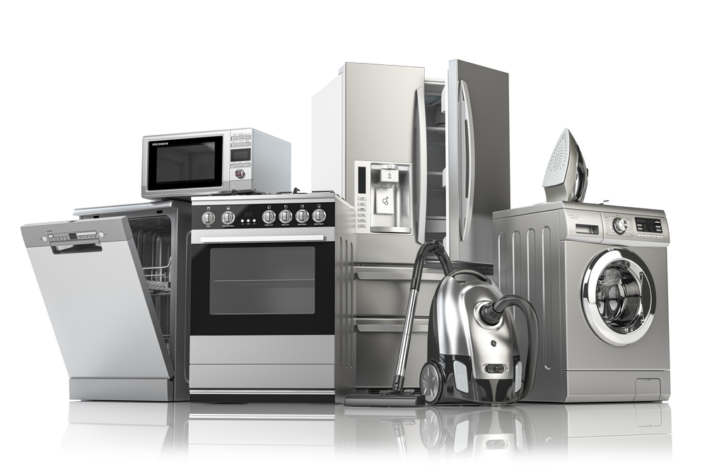 Home,appliances.,household,kitchen,technics,isolated,on,white,background.,fridge,